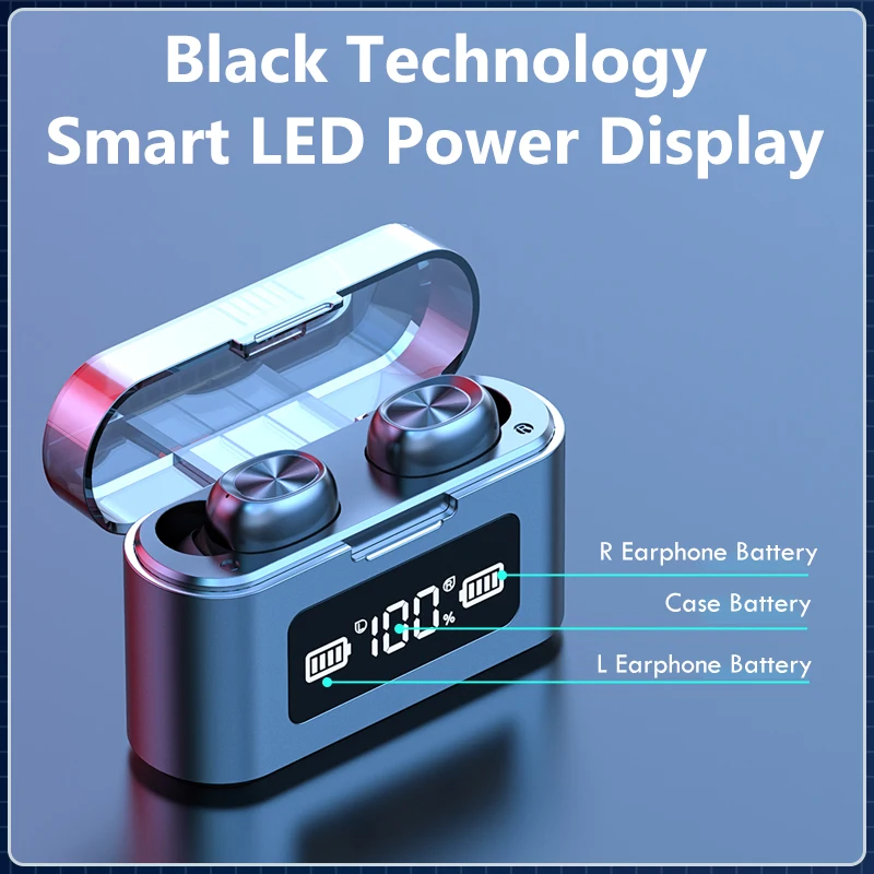 Wireless Earphones TWS Bluetooth 5 1 Mini Earbuds Stereo Bass LED Power Display Noise Cancelling Sports Waterproof Earbud In Ear