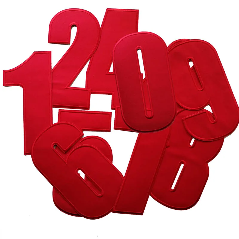

22CM high large red digital cloth stickers game jersey number badge back stickers DIY embroidery patch A134