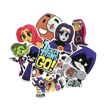 

26Pcs/lot American Comic Teen Titans Go Stickers For Snowboard Laptop Luggage Car Fridge Car- Styling PVC Sticker car decals