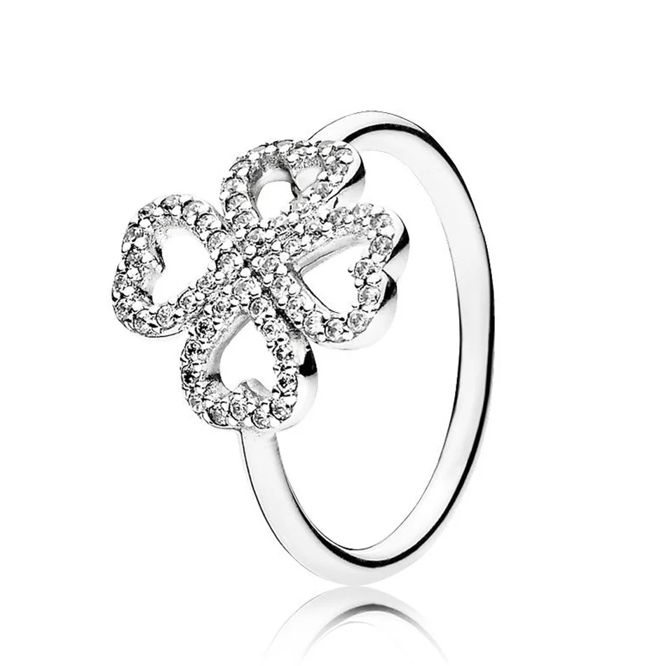 

30% Silver Rings for Women Petals of Love Ring Girl Birthday Gift Finger anel Pave Clear CZ fit Lady Jewelry
