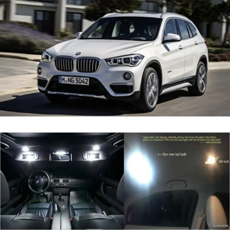 

LED Interior Car Lights For Bmw x1 f48 2016 room dome map reading foot door lamp error free 5pc