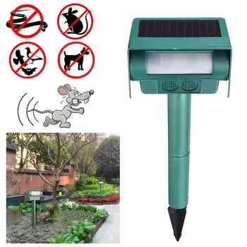 

Solar Power Ultrasonic Mouse Bird Pest Repeller Cat Dog Mouse Rat Deterrent Battery Charged Scarer Repellent for Outdoor Garden