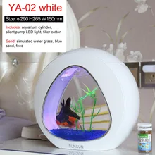 Sunsun Экология стиль мини нано Настольный экологический аквариум со встроенным фильтром и светодиодный светильник 6L/4L 110-220V 50Hz