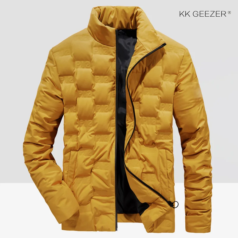 Earth yellow Зимние куртки, мужское теплое пальто, черная ветровка, тонкая верхняя одежда на утином пуху, военная, деловая, не деформируется, толстая, водонепроницаемая - Цвет: Earth yellow