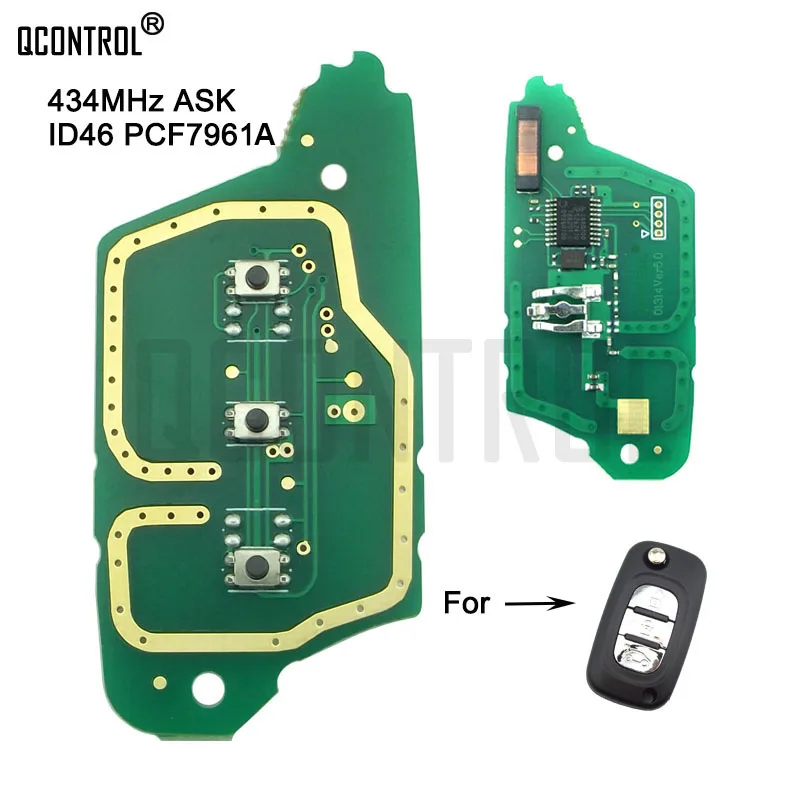 Qcontrol Car Remote Control Key Fob Circuito Per Mercedes Benz Smart Auto Di Controllo Di Allarme 433Mhz Id46/Pcf7961A