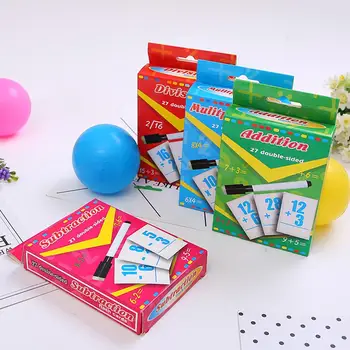 

Division Addition Operation Paper Erasable Cards with Pen Math Learning Kids Toy student suppies improve math abilty New