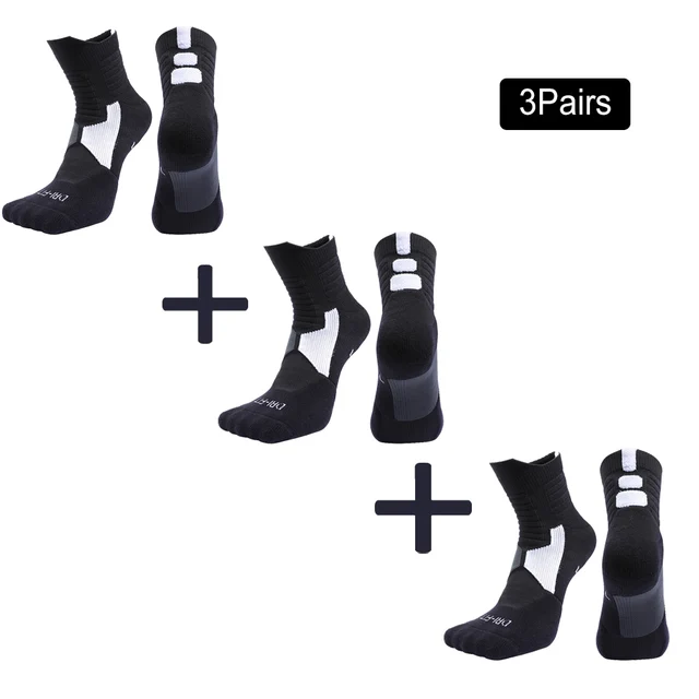 5Pairs Men's socks Breathable Socks women's Compression socks Basketball Socks Football Trekking Running Sport Socks Wintersocks Black-3pairs