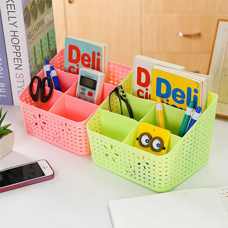 

Tabletop Makeup Cosmetic Stationery Storage Box Makeup Organizer Home Office Desktop Plastic Box Make Up Brush Storage Case
