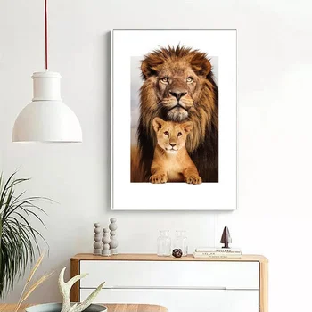 

LION FAMILY Art Print postr Canvas Print Wall Art Home Decor Poster No Frame