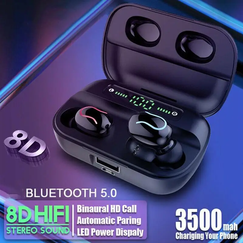 

Q82 TWS Led Wireless Earbuds 8D Stereo Mini Bluetooth 5.0 Earphone With Dual Mic Music Sports Earphones Auto Pairing Headset