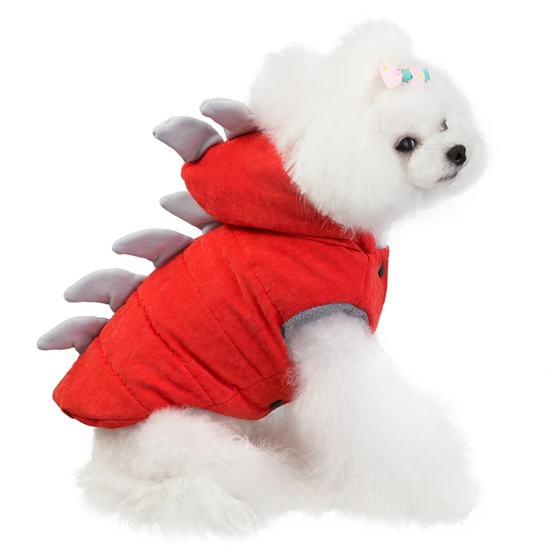 Костюм для домашних собак зимняя забавная Одежда для собак теплая куртка для питомца померанского пуделя бишон фризе щенка Hoopet одежда для домашних животных - Цвет: Красный