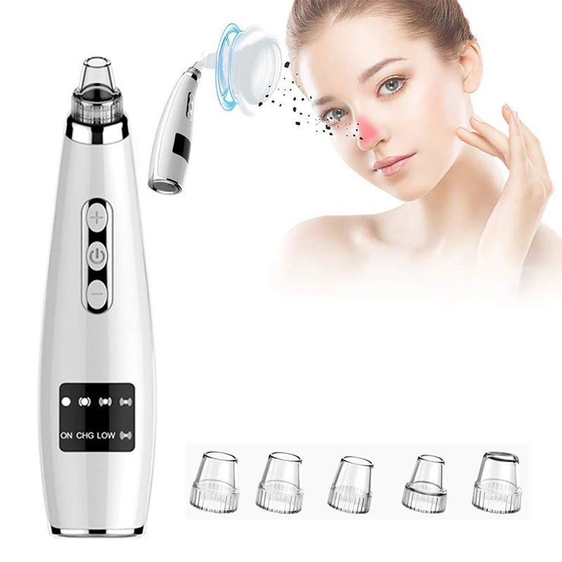 

Blackhead Remover Vacuum Pore Acne Cleaning Machine Black Spots Dot Cleaner Pimple Remover Tool Blackhead Extractor with 5 Probe