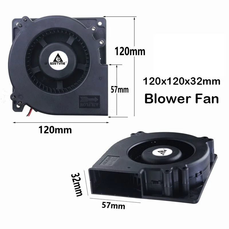 Gdstime-ventilador Portátil para Resfriamento Ventilador pc com Bola Dupla de 120 mm x 120 mm x 32 mm 120x32 mm Peças - Imagem 5