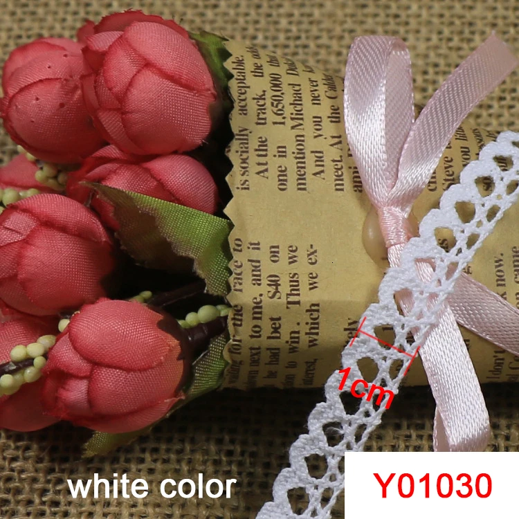 Y01030 White Новая высокое качество Подрезка кружевной ленты 10 ярдов/партия хлопок материал вышитые кружева для шитья дома DIY Аксессуары - Цвет: Y01030 White