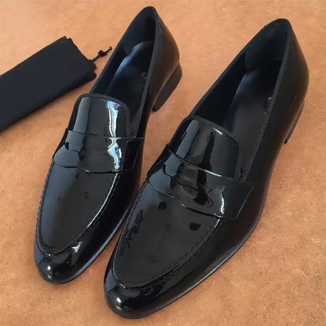 Zapatos De vestir De cuero sintético para Hombre, mocasines sin cordones De tacón bajo, estilo clásico e informal, para primavera, HM028