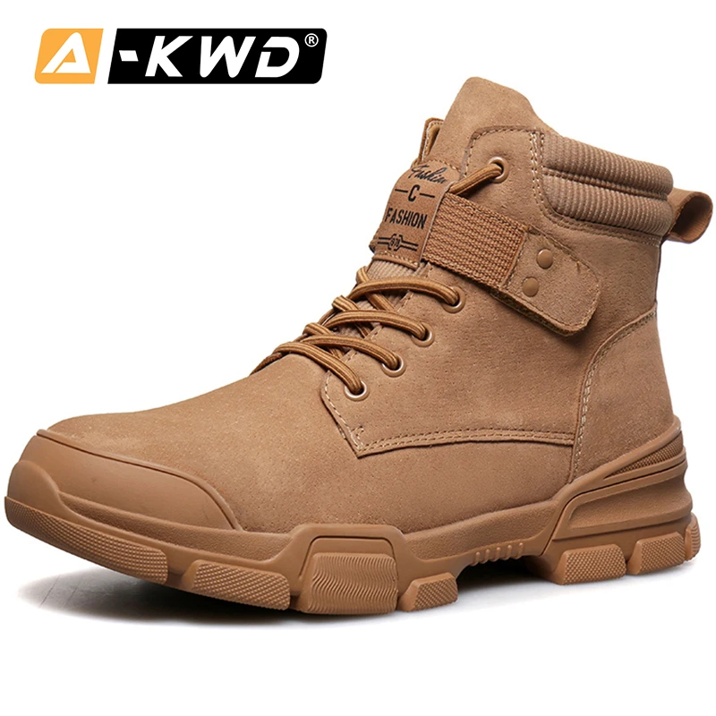 Amerika tekort overal Fashion Men Winter Shoes Warm Werkschoenen Heren Thick Bottom Mens Boot  High Tops Couple Mens Work Boots Split Leather Sneakers|Work & Safety Boots|  - AliExpress