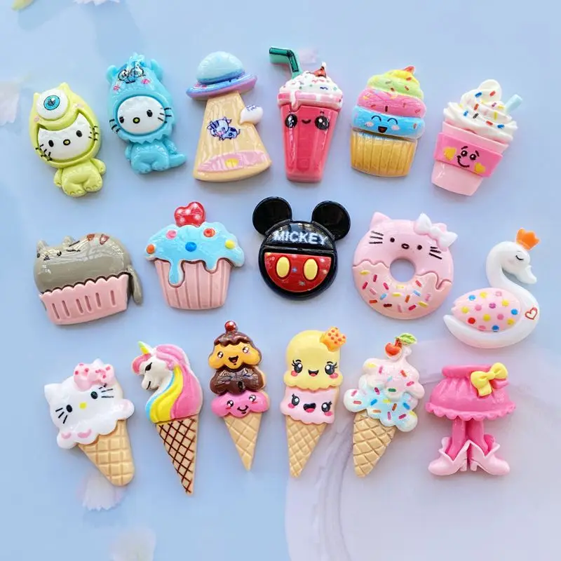 

20 pieces of new resin cute cartoon series flat back scrapbook Kawaii DIY embellishment mobile phone case accessories E582