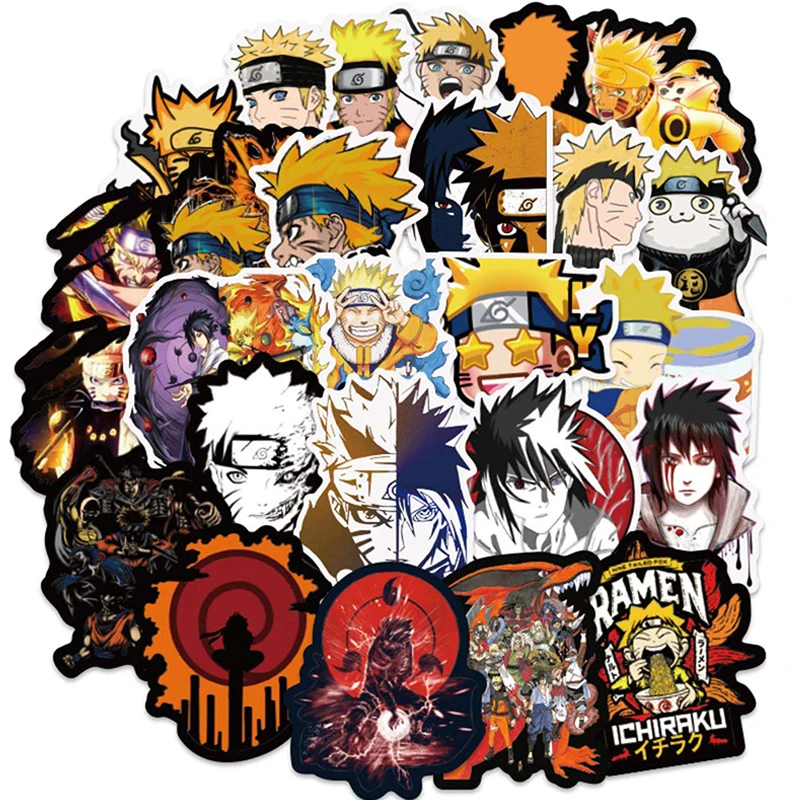 50 шт., не повторяющиеся стикеры NARUTO для скейтборда, холодильника, телефона, гитары, мотоцикла, багажа, ПВХ, водонепроницаемая наклейка, игрушка, забавные наклейки