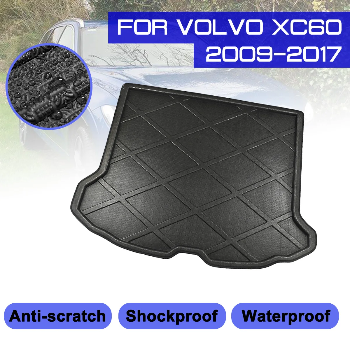 For Volvo Xc60 20092017 Car Rear Trunk Boot Mat Waterproof Floor Mats