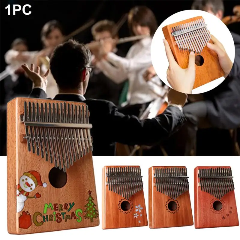 

17 Key Kalimba Thumb Piano African Musical Instrument Solid Wood Anti-rust Musician Finger Piano Tune-Hammer Birthday Xmas Gift