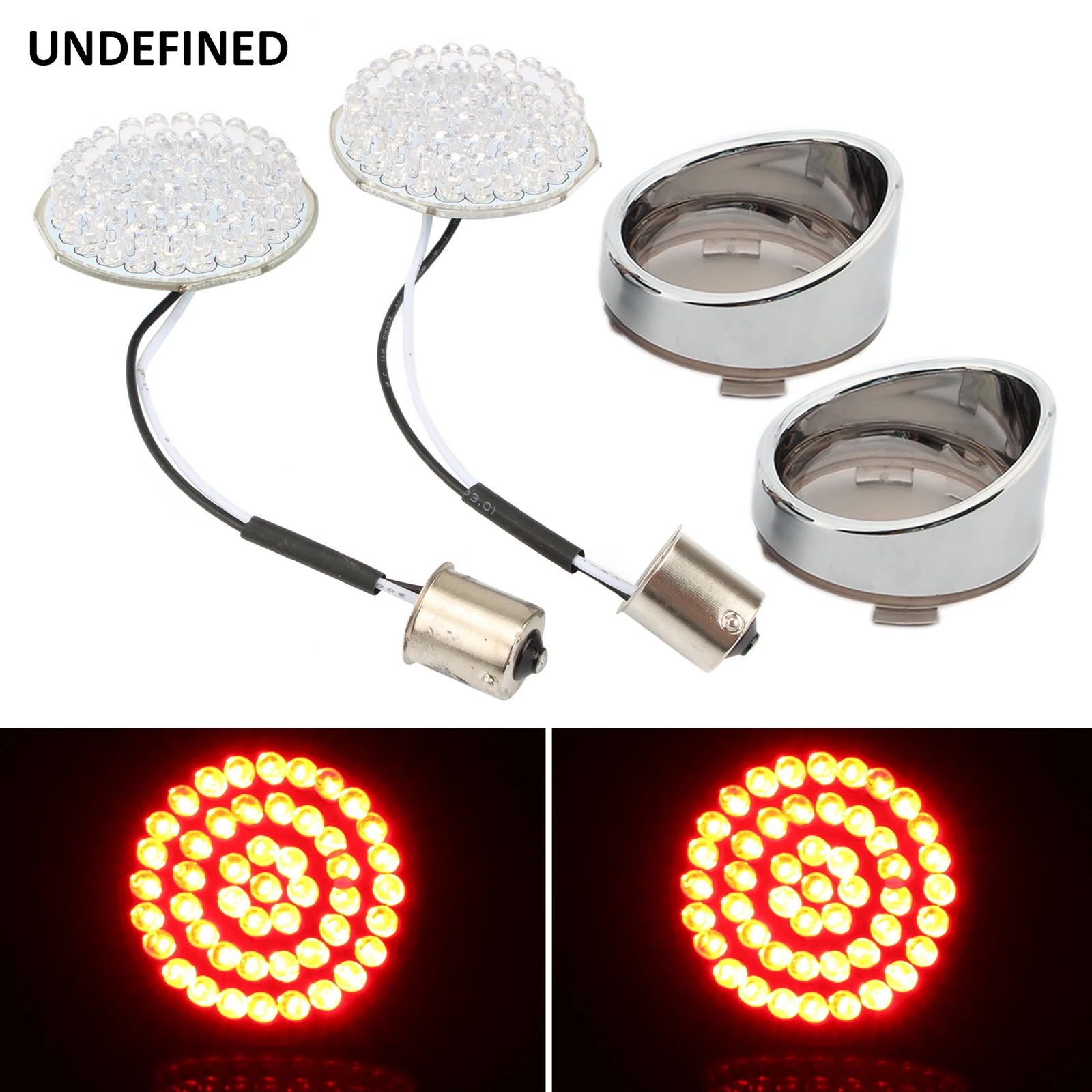 

Motorcycle Turn Signal Indicator Light Bullet Style LED 1156 Inserts Lens Cover For Harley Touring Dyna Softail Sportster XL 883