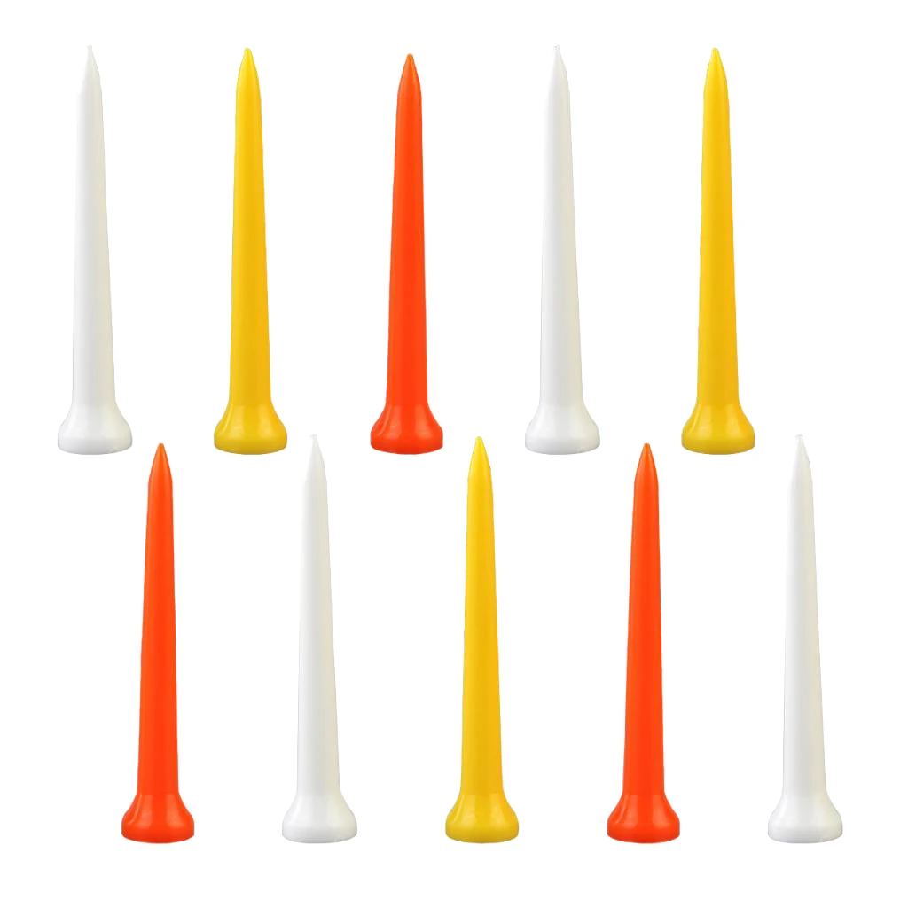 

10pcs Unbreakable Golf Tees Professional Plastic Nails Golf Clubs Driver Training Aids Golf Equipment Accessories for Practice