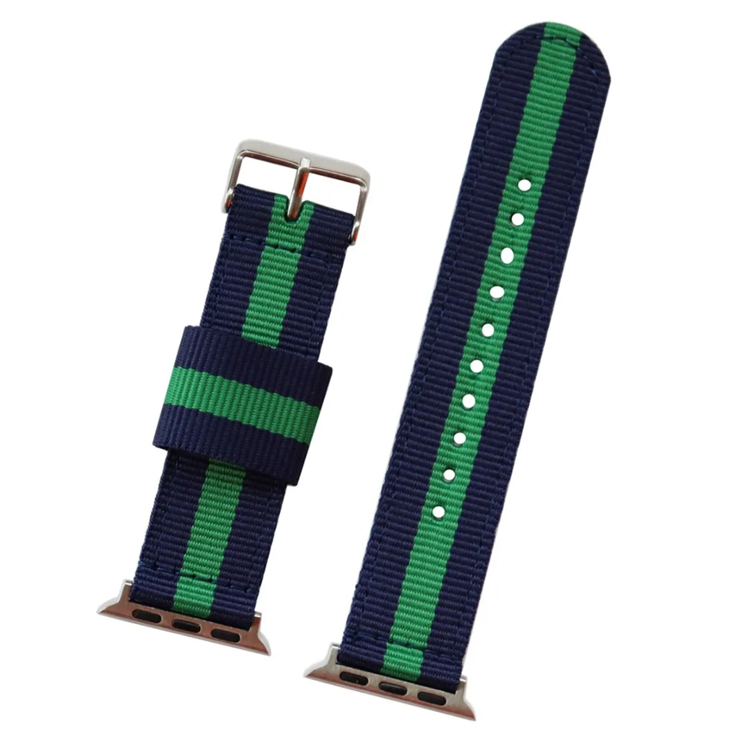 For iWatch Rainbow Strap Woven Canvas Nylon Band Loop Belt Bracelet Wristband Replacement Band Watch Accessories 38mm 44mm