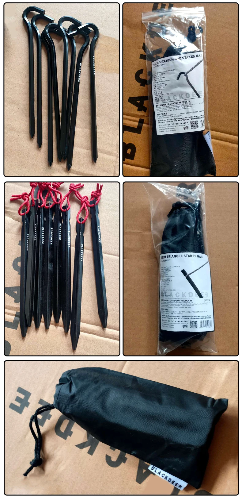 Description Picture 2 of itemBLACKDEER 8pcs Camping Tent Pegs Aluminum Alloy Tent Nail Hiking Hook Nail Tent Stake guy line Wind rope buckle accessories