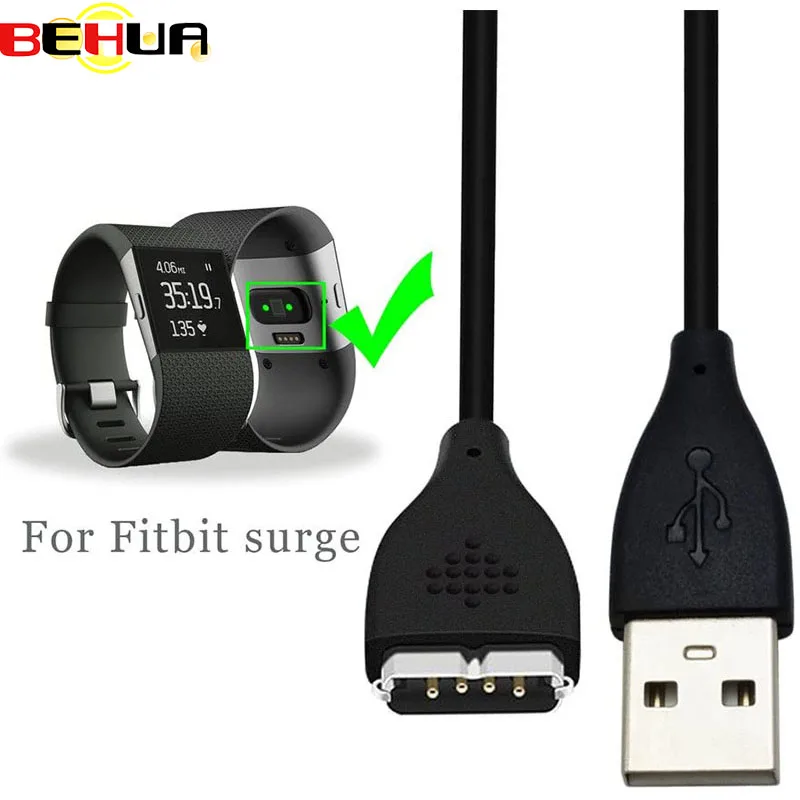 Зарядное устройство с usb-кабелем BEHUA для Fitbit Surge Fitness Quick Smartwatch браслет Cargador de pulsera