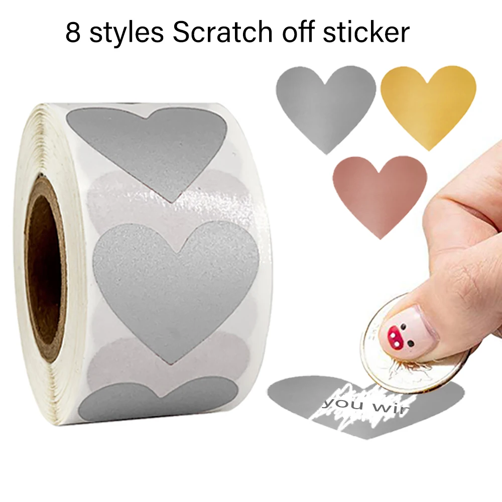 

300pcs silver gold Scratch Off Stickers round Scratch Off Labels sticker for party activity games favors stationery sticker