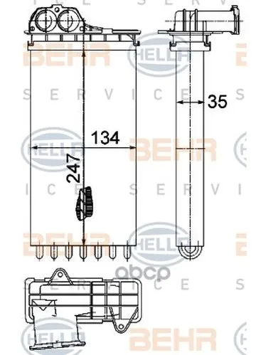 Радиатор Отопителя HELLA арт. 8FH351315-561
