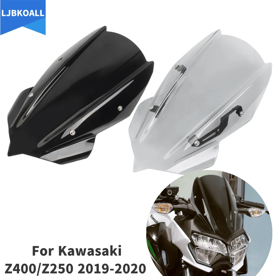 Z 400アクセサリーオートバイフロントガラスフロントガラス気流ウインドスクリーンシールド偏向器カワサキz250 Z400 19 21 Aliexpress
