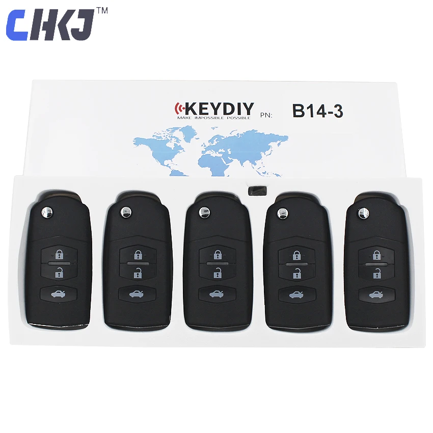 

CHKJ 5pcs/lot KEYDIY KD B Series B14 3 Buttons for URG200 KD900 KD200 KD-X2 KD Key Programmer Remote Control for Mazda Style