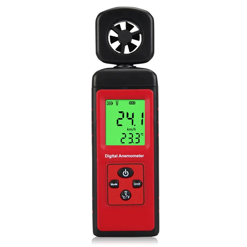 Цифровой термометр-Анемометр, портативный измеритель скорости ветра и воздуха, измеритель температуры, измеритель температуры
