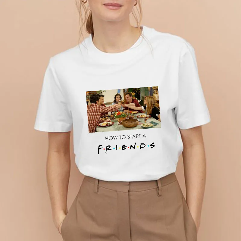 Футболка FIXSYS Friends для ТВ шоу одежда Корейская футболка 90 х Женский Топ футболки