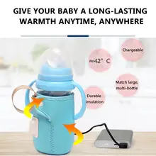 Наружная сумка-термостат для детских бутылочек USB портативный интеллектуальный инструмент для подогрева молока изоляционный Чехол Съемный вкладыш и тканевый чехол