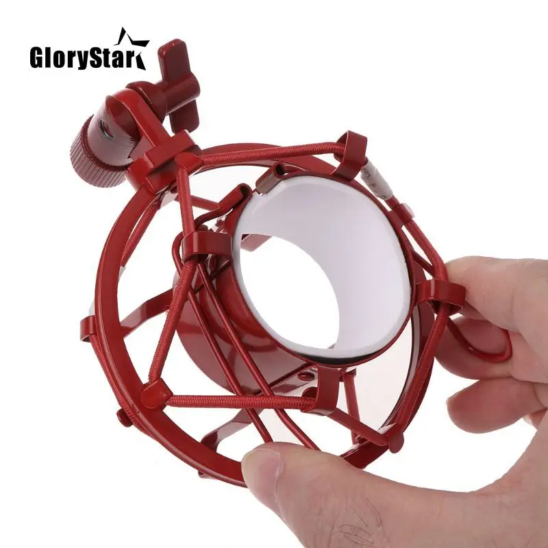 Microphone Shock Mount Professional Metal Microphone Shock Mount Locking Knob Reduce Noise Broadcast Clip Studio Recording Mic Holder Spider Condenser