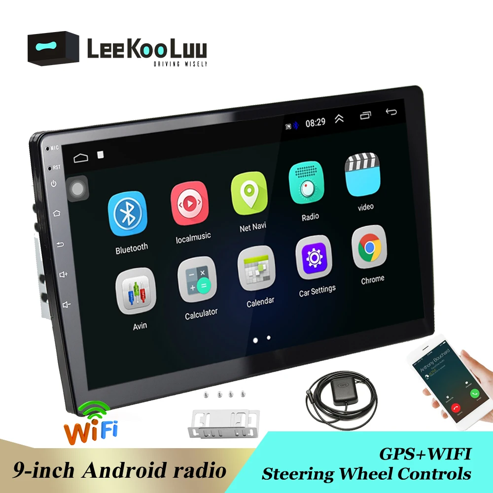 

LeeKooLuu 9.0'' Android Multimedia Player GPS Navigation Autoradio 2 din Car Radio Bluetooth WIFI Mirrorlink FM Car Audio Stereo