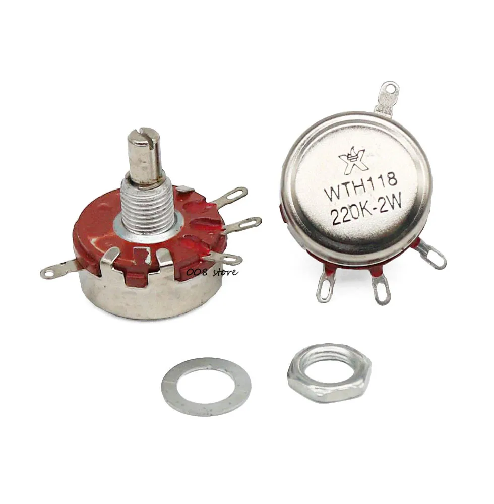 WH118 Single Coil Carbon Film Potentiometer WTH118 1A 2W 1K 2K2 4K7 10K wh118-single-coil-carbon-film-potentiometer-wth118-1a-2w-1k-2k2-4k7-10k