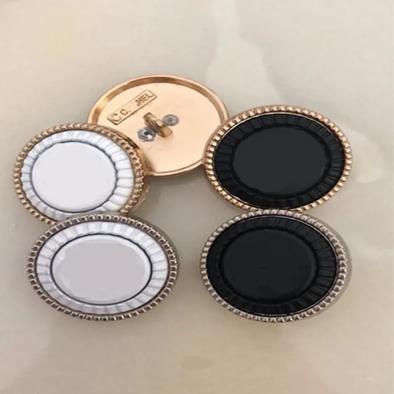 1 lot=10 pieces sewing accessories high-grade metal gold buttons letter logo button 23mm cc39