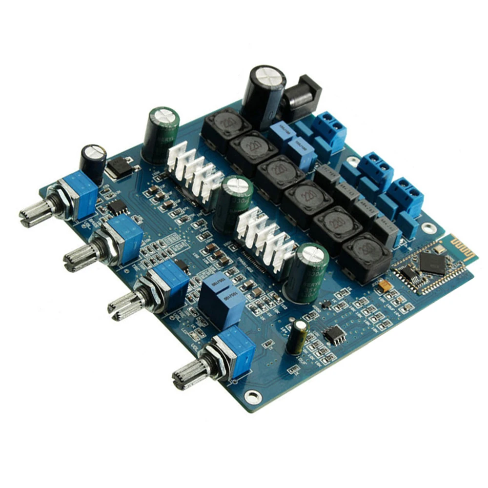 

50WX2+100W Replacement Bluetooth Amplifier Board Plastic Blue 10.4x10.3cm Dust-proof Electronic PCB Module