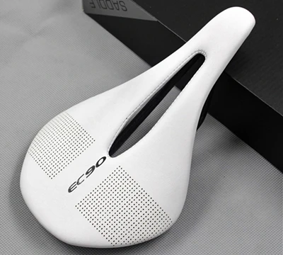 White EC90 велосипедное седло MTB велосипедное седло из углеродного волокна 240-143 мм/125 г шоссейный велосипед/стальные седельные рельсы для велосипеда - Цвет: White