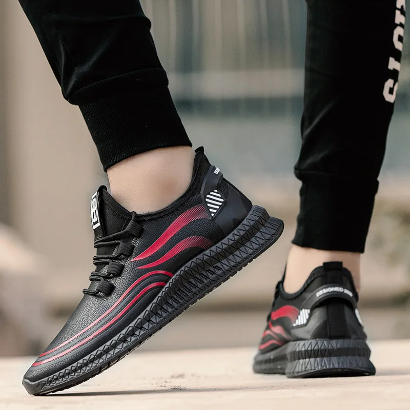 

men's sneakers spring striped casual shoes man wedges shallow lace up comfortable running shoe for men Tennis