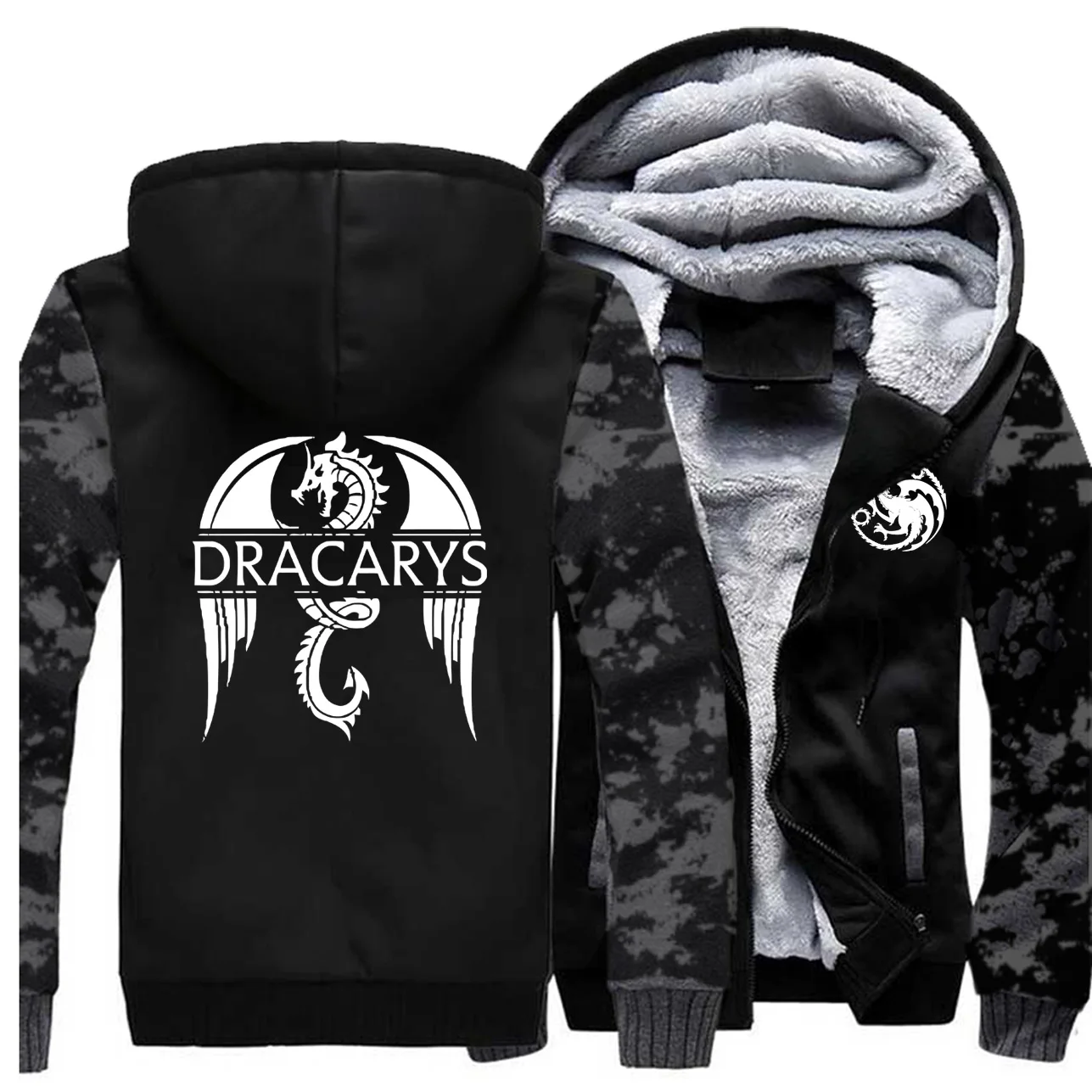 Мужская зимняя камуфляжная Толстовка «Игра престолов», Толстая теплая флисовая куртка с капюшоном, мужские куртки Ayra Stark Not Today, толстовки с капюшоном - Цвет: Vintage Gray 5
