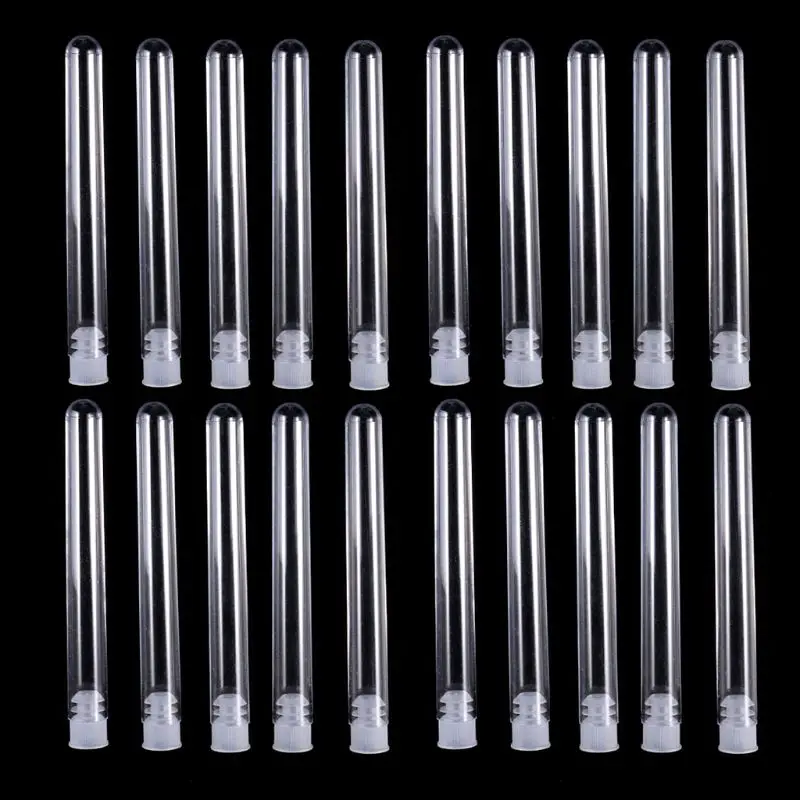 

50 Pieces Clear Plastic Test Tubes 12 by 100 mm with Push