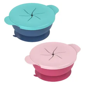 

Baby Snacks Bowl Children Kids Food Storage Dishes Anti Spill Baby Feeding Plate F3ME