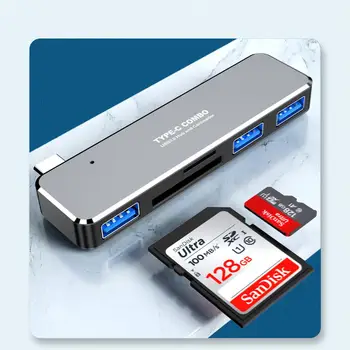 

USB Type-c hub to usb3.0*3+ SD/TF 5 in 1 multi-function laptop dock station usb hub ноутбук планшет флешка Планшеты أجهزة الكمبي