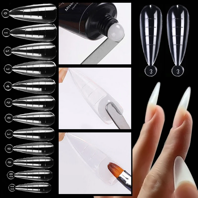 60Pcs Nail Dual Form False Tips Extension for Building Gel System UV Acrylic DIY Forms For Nails Mold Decoration | Красота и здоровье