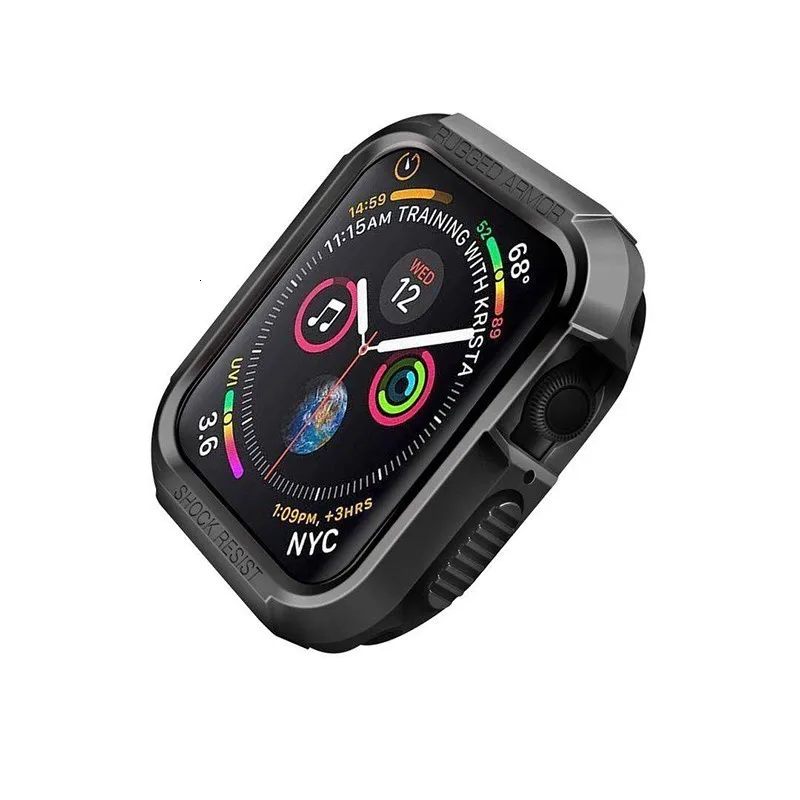 Прочный Бронированный резиновый чехол для Apple Watch 4 3 2 1 40 мм 44 мм защитный ТПУ Прочный чехол Защитная крышка для Iwatch 42 мм