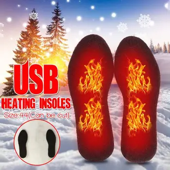 

1 Pair Electric Heated Shoe Insoles Feet Foot Warmer Heater USB Foot Winter Warmer Pads Winter Warming Shoes Insole